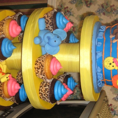 Noah's Arc Cupcake Tower & Cake