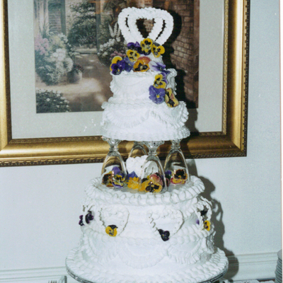 Fresh Pansies On Buttercream