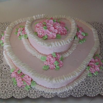 Two Tiered Heart Cake