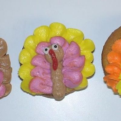 Turkey Cupcakes Close-Up