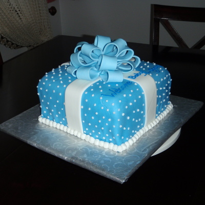 Polka Dot Baby Shower Gift Cake