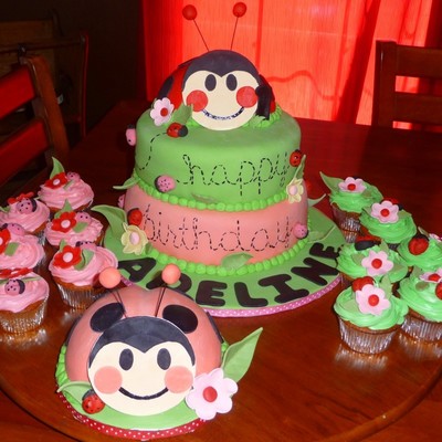 Lady Bug 1St Birthday Cake