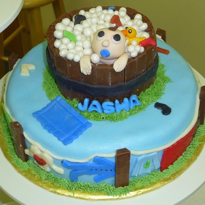 Baby Shower Clothesline Cake