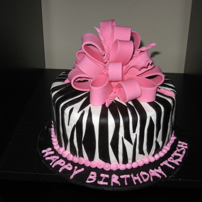 Zebra Print With Pink Bow