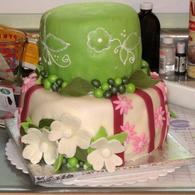 First Bridal Shower Cake - Third Fondant Cake