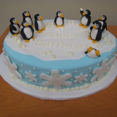 Penguin Birthday Cake
