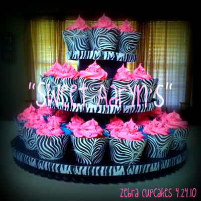 Hot Pink Zebra Cupcakes