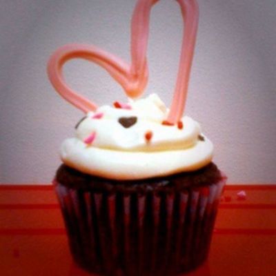Pink Heart Cupcake