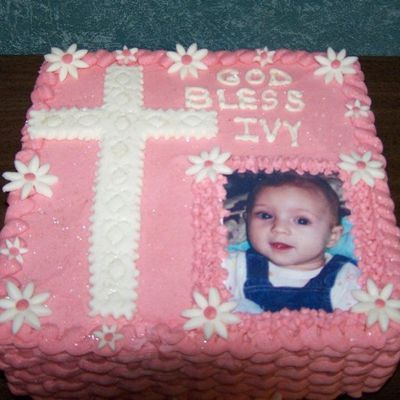 A Cake I Did For My Niece When She Had Her Baby Christened