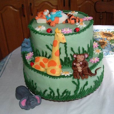 Jungle Theme Baby Shower Cake