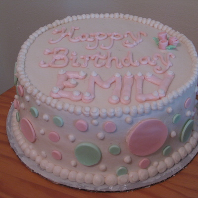 Pink And Green Dot Cake