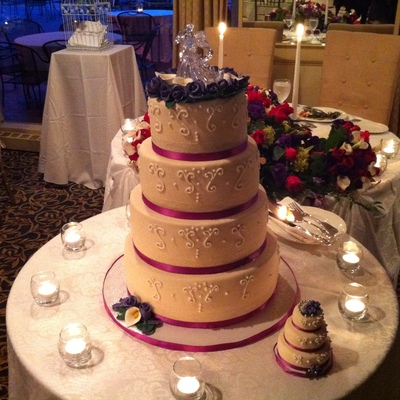 Rose Topped Wedding Cake