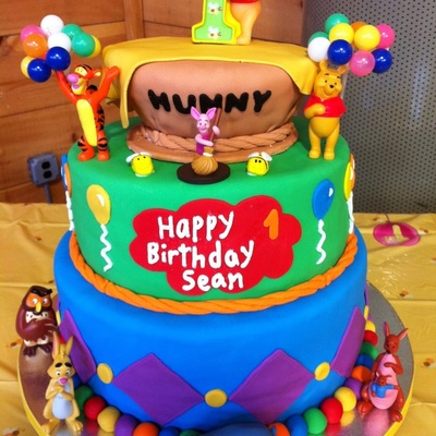 Winnie The Pooh First Birthday Cake
