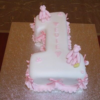 Baby Girl's 1St Birthday Cake