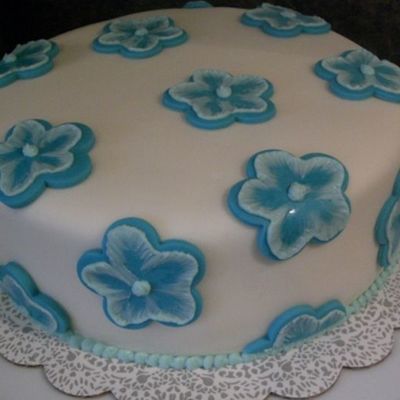 Blue Flower Cake