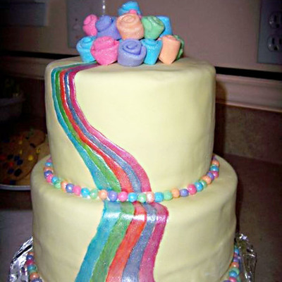 Rainbow Cascade Birthday Cake