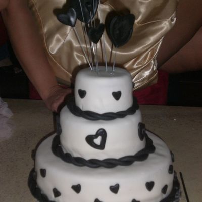 Black And White Heart Cake