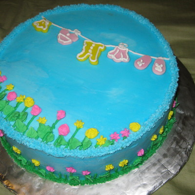 Clothesline Flower Baby Cake!
