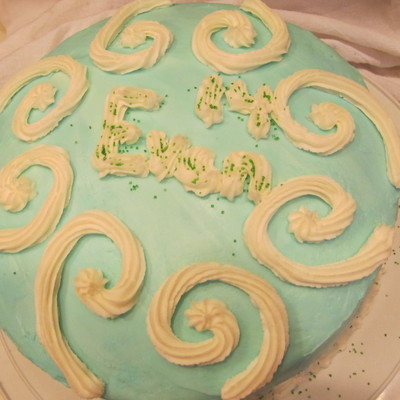 Blue Swirl Birthday Cake