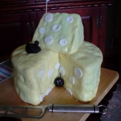 Mouse And Cheese Sponge Birthday Cake