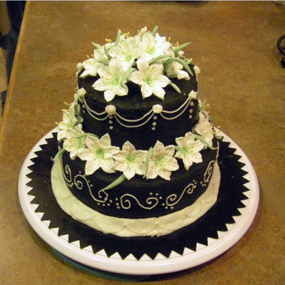 First Tiered Cake: B & W