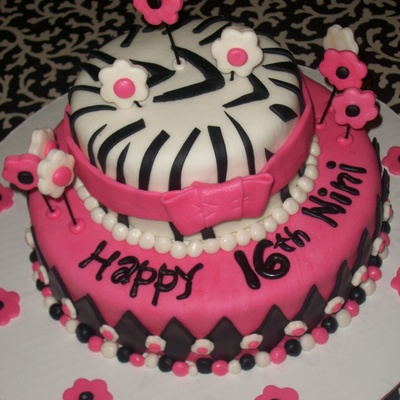 Hot Pink Zebra Cake