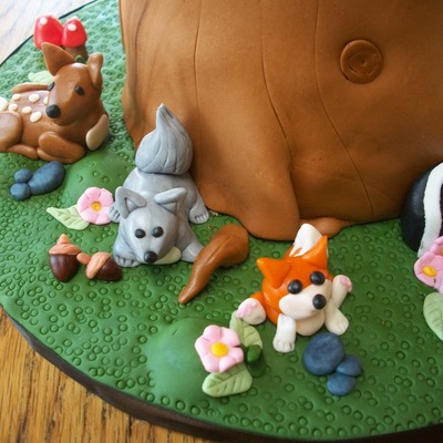 Woodland Animal Baby Shower Cake