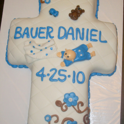 Baby Boy Christening Cake