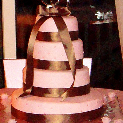Pink And Brown Wedding Cake