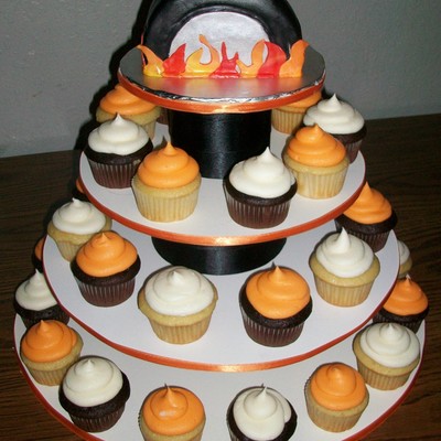 Harley Themed Cupcake Tower
