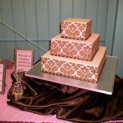 Pink And Brown Damask