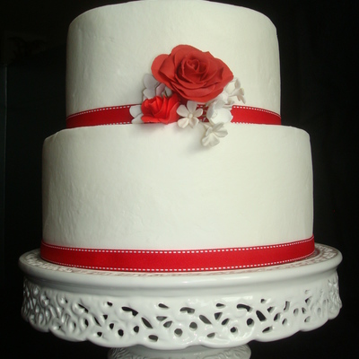Simple Red Wedding Cake