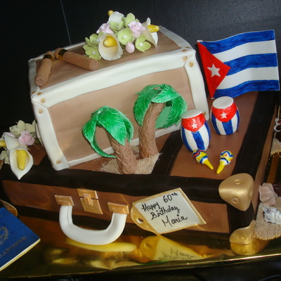 Cuban Theme Cake - Luggage Cake