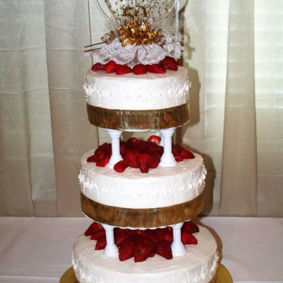50Th Anniversary Cake With Strawberries