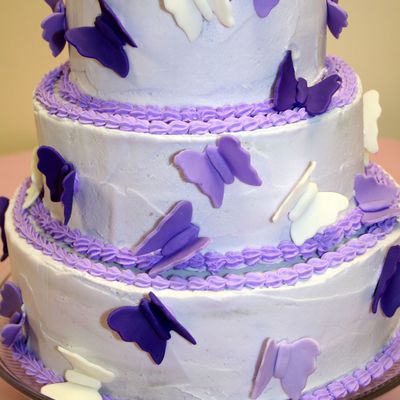Purple Butterflies Baby Shower Cake
