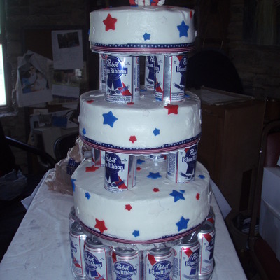Beer Can Wedding Cake