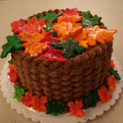 Fall Basket Weave Cake