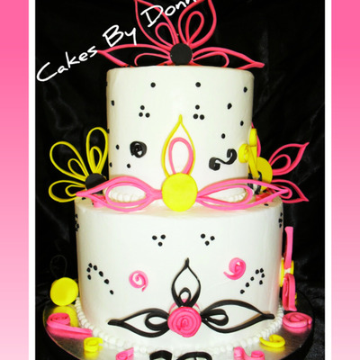 Black And Pink Colored Quill Design