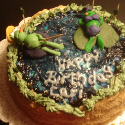 Frog Vacation Birthday Cake