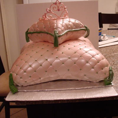 Pink Pillow Cake W/ Tiara