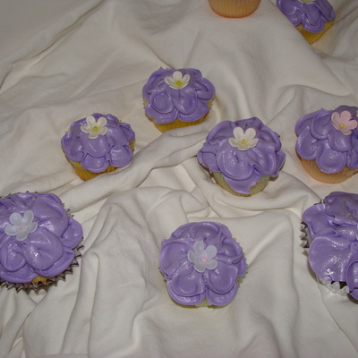 Purple Petal Cup Cakes