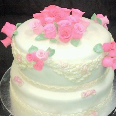 Shabby Chic Baby Shower Cake