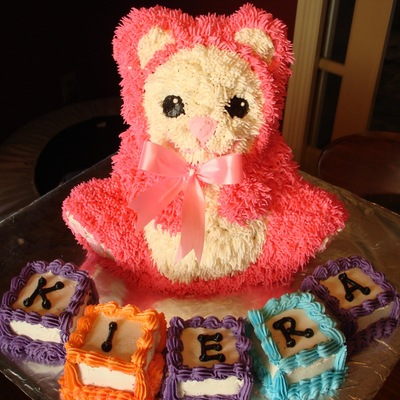 3D Teddy Bear Baby Shower Cake