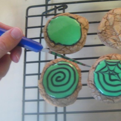 Orange Spiderweb Cookies