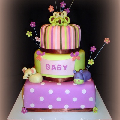 Jungle Nursery Themed Baby Shower Cake