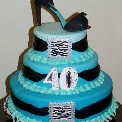 40Th Birthday Stiletto Heel/zebra