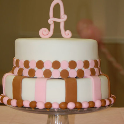 Pink & Brown Baby Shower Cake