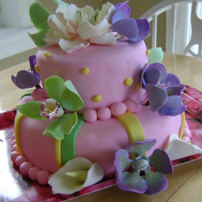 Pink Bridal Shower Cake