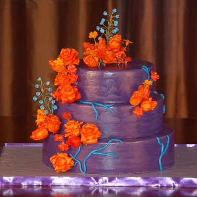 Purple With Burnt Orange Roses