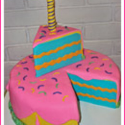 Birthday Cake With Slice Cut Out